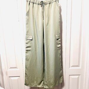 Abercrombie & Fitch-Lounge Collection Cargo Pants-Women's XS-Pale Green Drawstri